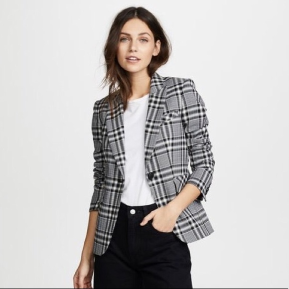 veronica beard checked blazer